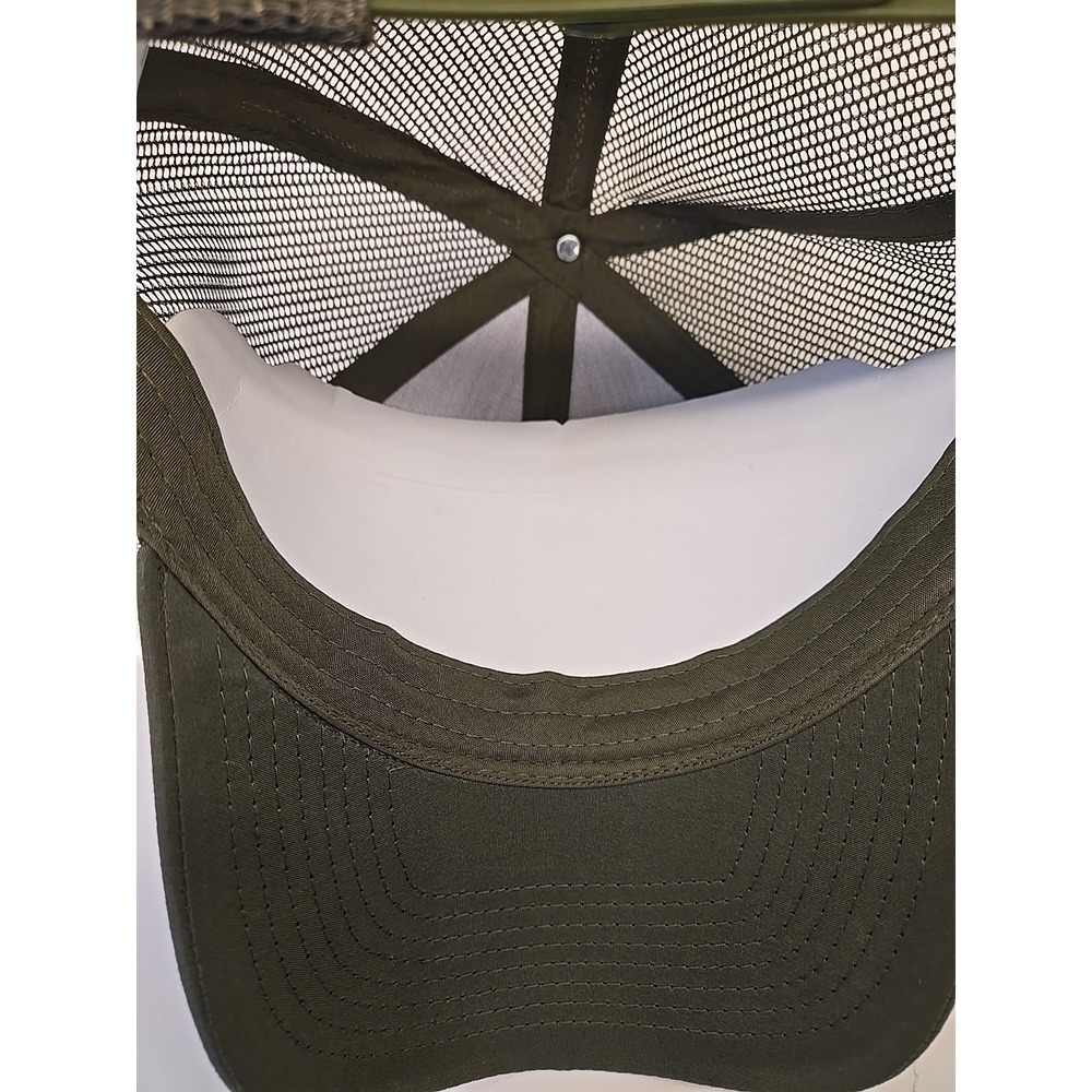 Cabelas Club Mens Baseball Cap Hat Net Back Olive Green Yellow Adjustable NEW - Picture 4 of 5